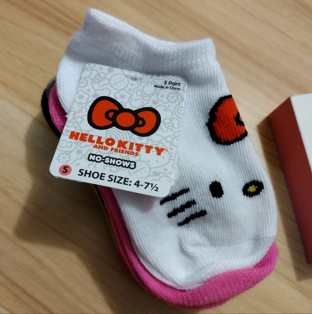 Hello Kitty and Friends No Show Socks Toddler Girl Shoe Size 4-7.5 NWT